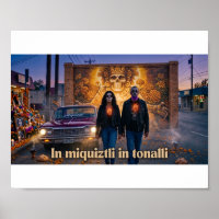 Miquiztli Paire de Calavera se promenant - Affiche