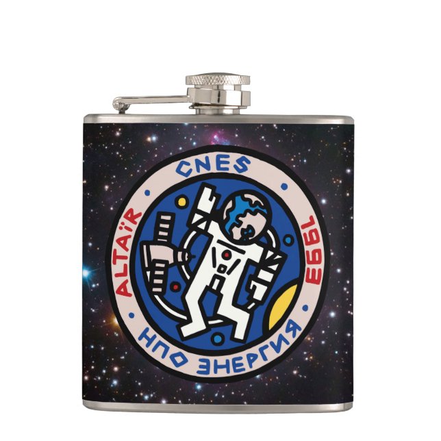 Mir-Altair-Missionspatch-Logo Flachmann (Vorderseite)