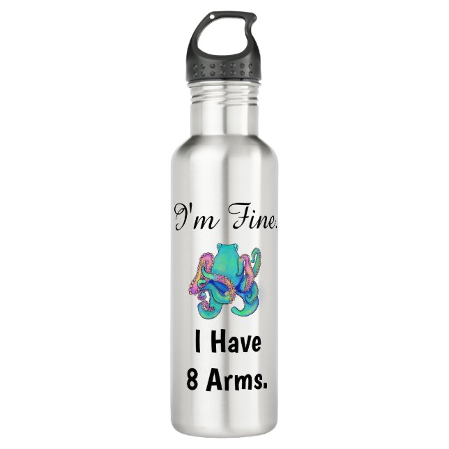 "Mir geht es gut. Ich habe acht Arme." Edelstahlflasche (Vorderseite)