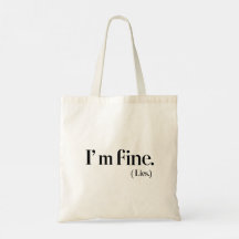 Mir geht es gut. (Lies) Minimalistische Tüte Emoti