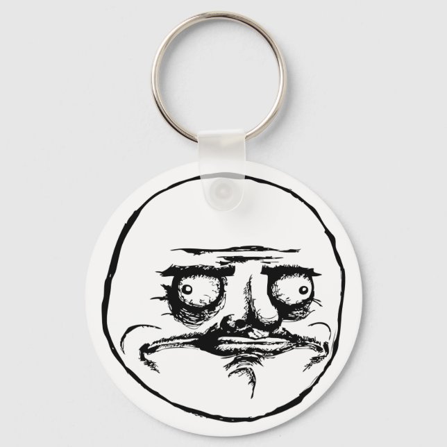 mir gusta Gesicht Wut Gesicht Mem Spaß lol rofl Schlüsselanhänger (Vorderseite)