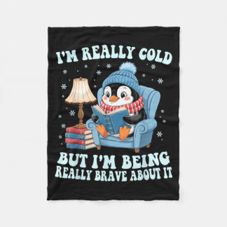 Mir ist kalt, aber ich bin tapfer Penguin Fleecedecke