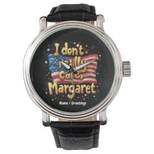 Mir ist wirklich egal, Margaret Funny & Trendy Zit Armbanduhr