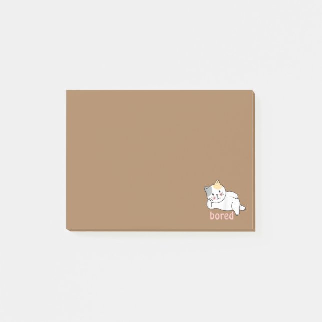 Mir langweilig, niedlich Kitty Cat Animal Post-it Klebezettel (Vorderseite)
