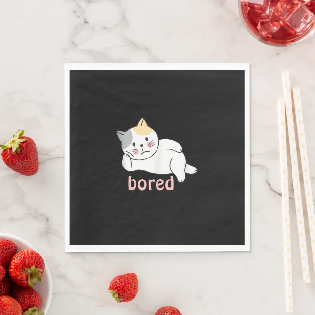 Mir langweilig, niedlich Kitty Cat Animal Serviette (Beispiel)