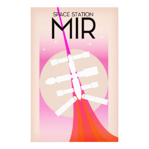 MIR Russian Space Station Poster