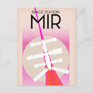 MIR Russische Raumstation Poster Postkarte