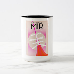 MIR Russische Raumstation Poster Zweifarbige Tasse
