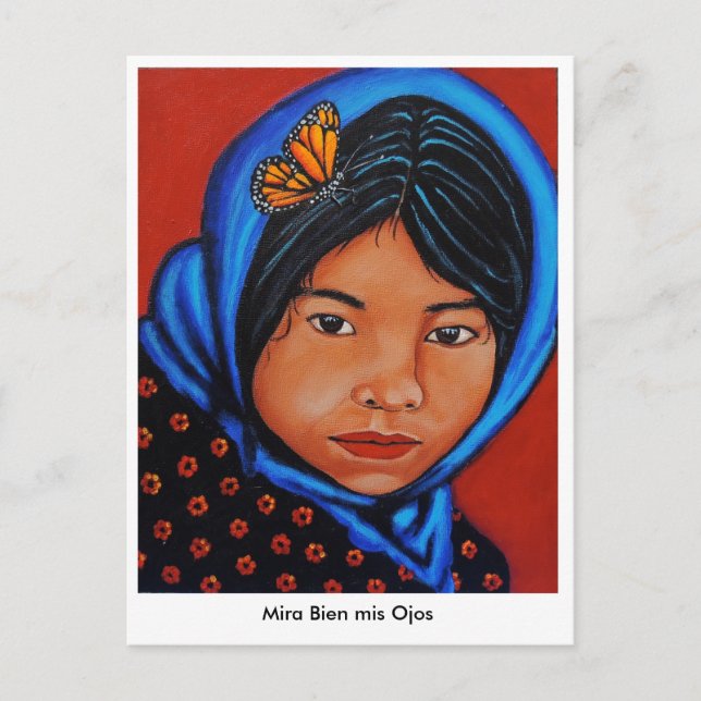 ‚Mira Bien mis Ojos‘ Postkarte (Vorderseite)