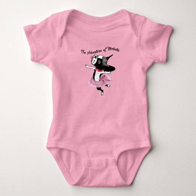 Mirabelle, Boston Terrier Baby tutu ballerina b Strampler (Vorderseite)