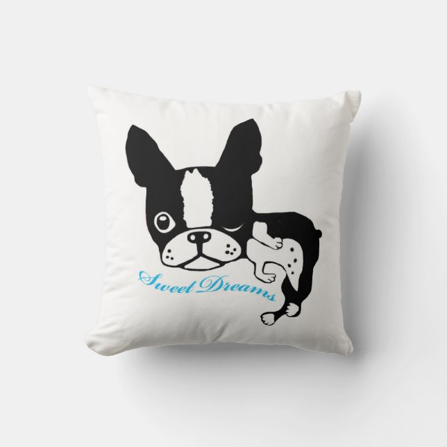 Mirabelle das Boston-Terrier süße Traum-Kissen Kissen (Vorderseite)
