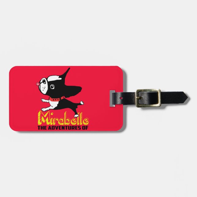 Mirabellen-Gepäckanhänger Bostons Terrier Gepäckanhänger (Vorderseite horizontal)