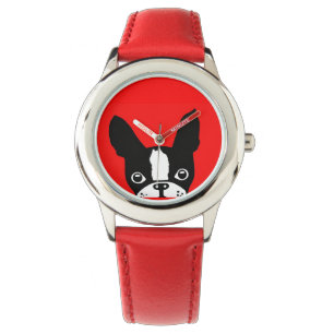 Mirabellen-Kinderuhr Bostons Terrier Armbanduhr