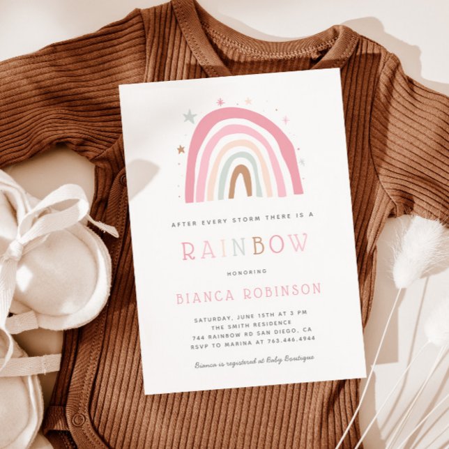 Miracle Baby Pastel Rainbow Shower Invitation (Créateur téléchargé)