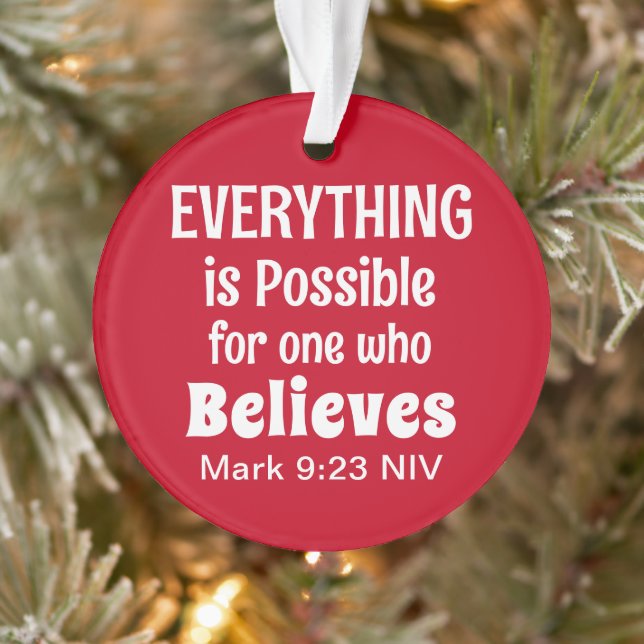 Miracle Bible Verse Christian Faith Rouge et blanc (Arbre)