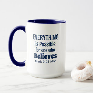 Miracle Bible Verse Christlich Faith Navy Blue Tasse