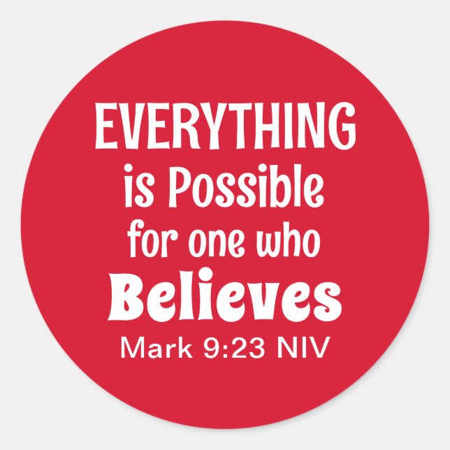 Miracle Bible Verse Christlich Faith Red Runder Aufkleber (Vorderseite)
