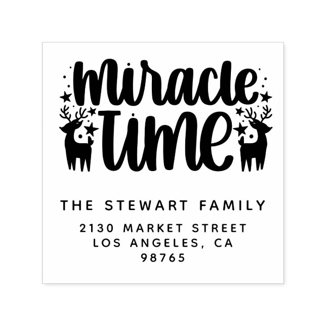 Miracle Time Weihnachtsfamilie Name Rücksendeadres Permastempel (Design)