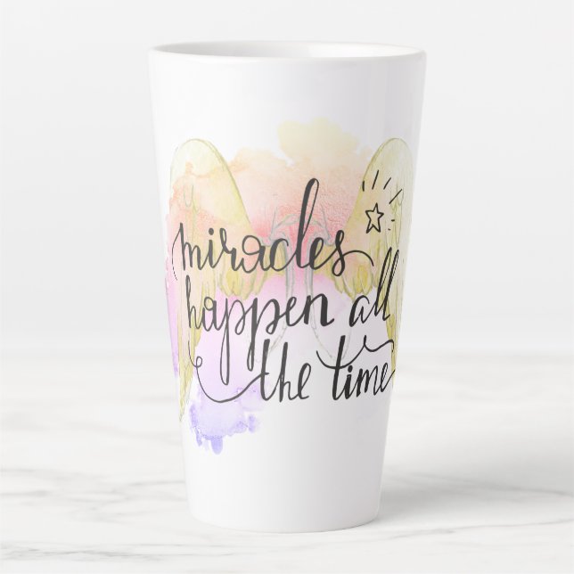 Miracles Happen Angel Wings  Milchtasse (Vorderseite)