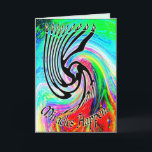 Miracles Happen Chanukah Cards Feiertagskarte<br><div class="desc">"Miracles Happen" Swirling Whirlpool von Farbe mit einer wirbelnden Menorah. Benutzerdefinierte Chanukah-Karten - Passen Sie Ihren eigenen Gruß im Inneren an.  Kunst nach innen und außen.</div>