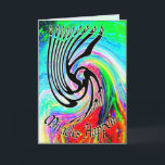 Miracles Happen Chanukah Cards Feiertagskarte<br><div class="desc">"Miracles Happen" Swirling Whirlpool von Farbe mit einer wirbelnden Menorah. Benutzerdefinierte Chanukah-Karten - Passen Sie Ihren eigenen Gruß im Inneren an.  Kunst nach innen und außen.</div>