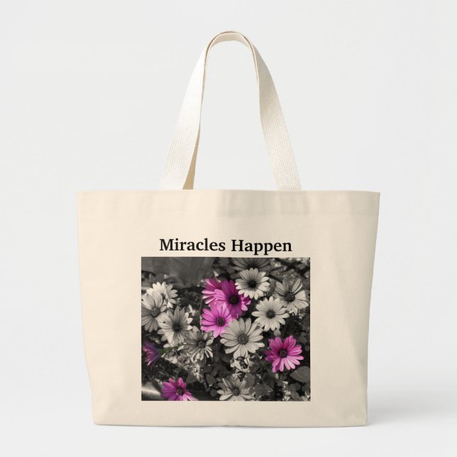 Miracles Happen Daisies Sac fourre-tout Inspiratio (Devant)