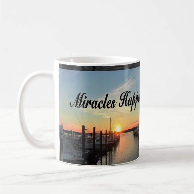 MIRACLES HAPPEN SUNSET FOTO DESIGN KAFFEETASSE (Links)