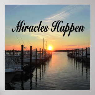 MIRACLES HAPPEN SUNSET FOTO DESIGN POSTER