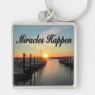 MIRACLES HAPPEN SUNSET FOTO DESIGN SCHLÜSSELANHÄNGER