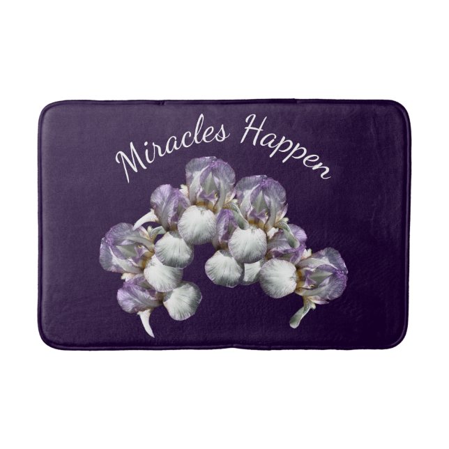 Miracles passieren Iris-Blume Inspiration Badematte (Vorderseite)