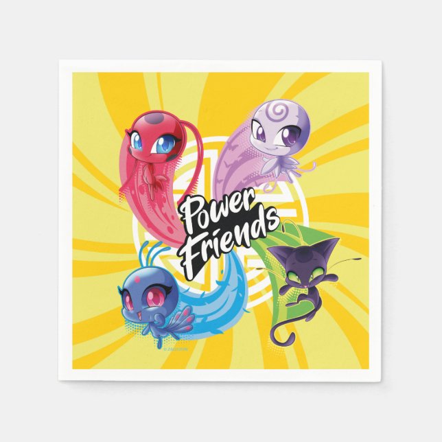 Miraculous Kwamis Power Friends Serviette (Vorderseite)