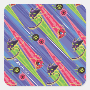 Miraculous Kwamis Tikki & Plagg Muster Quadratischer Aufkleber