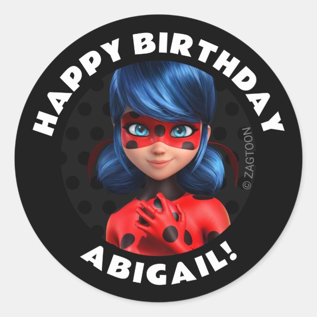Miraculous Ladybug Birthday Runder Aufkleber (Vorderseite)