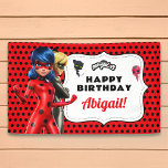 Miraculous Ladybug & Cat Noir Birthday Banner<br><div class="desc">Feiern Sie den Geburtstag Ihres Kindes mit diesem phantastischen Geburtstagsbanner mit Cat Noir und Ladybug von Miraculous! Personalisieren Sie das,  indem Sie den Namen Ihres Kindes hinzufügen!</div>
