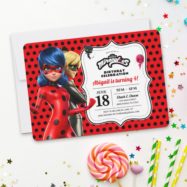 Miraculous Ladybug & Cat Noir Birthday Einladung (Von Creator hochgeladen)