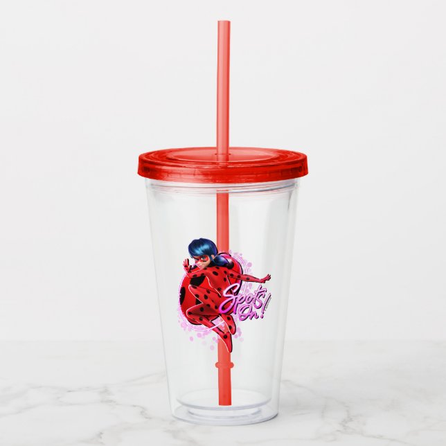 Miraculous Ladybug | Grafische Punkte Acryltrinkbecher (Vorderseite)