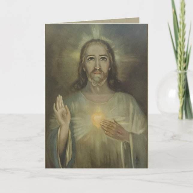 Miraculous Sacred Heart of Jesus Card Blank Inside Karte (Vorderseite)