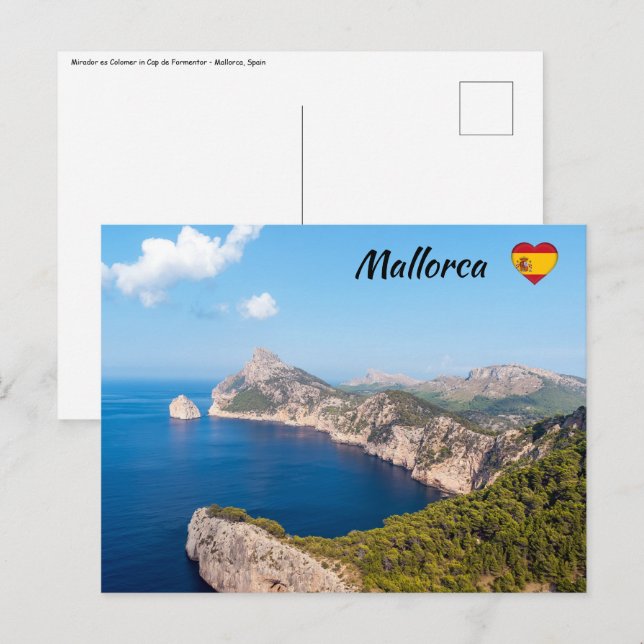 Mirador es Colomer in Cap de Formentor - Mallorca Postkarte (Vorne/Hinten)
