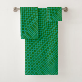 "Mirage"| Emerald Green on Deep Green| Badhandtuch Set
