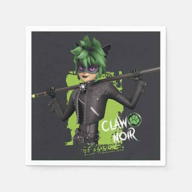 Mirakulous Re-Vers Claw Noir Charakter Grafik Serviette (Vorderseite)