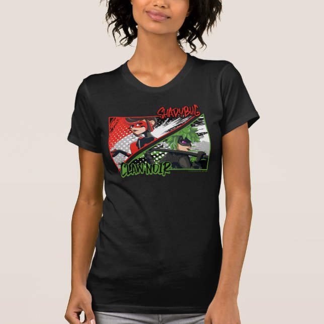 Mirakulous Re-verse Shadybug & Claw Noir T-Shirt (Vorderseite)