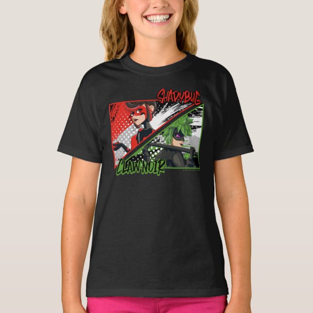 Mirakulous Re-verse Shadybug & Claw Noir T-Shirt (Vorderseite)