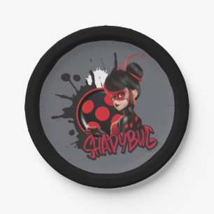 Mirakulous Re-verse Shadybug-Zeichen Grafik Pappteller