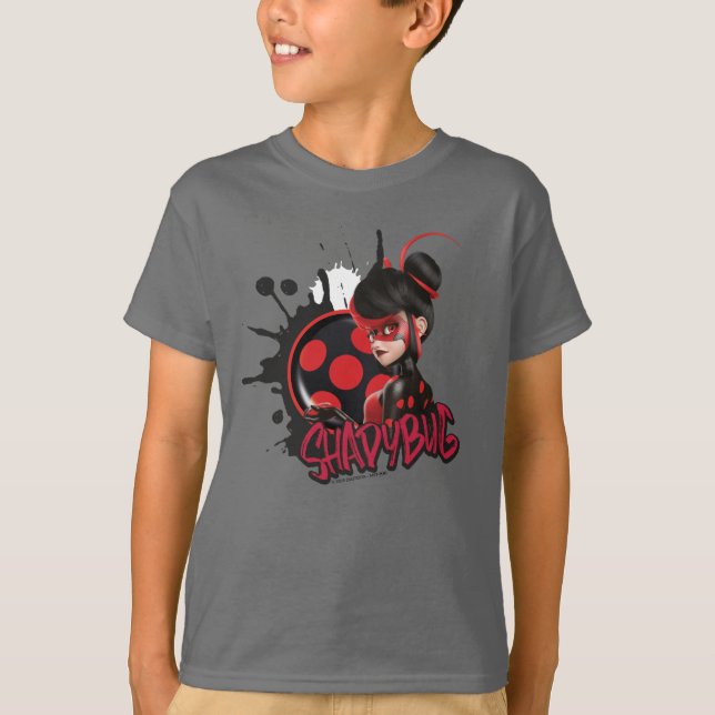 Mirakulous Re-verse Shadybug-Zeichen Grafik T-Shirt (Vorderseite)