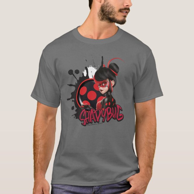 Mirakulous Re-verse Shadybug-Zeichen Grafik T-Shirt (Vorderseite)