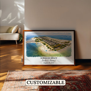 Miramar Beach Florida Poster, Aquarell, Maßgeschne Poster