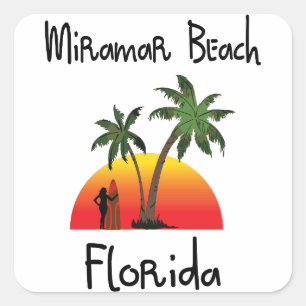 Miramar Beach Florida. Quadratischer Aufkleber