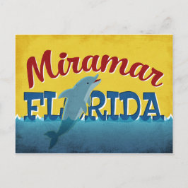 Miramar Florida Dolphin Retro Vintage Reise Postkarte