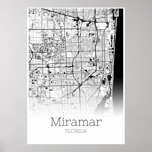 Miramar Map - Florida - City Map Poster (Vorne)