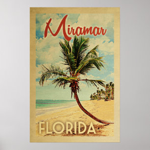 Miramar Palm Tree Vintage Poster